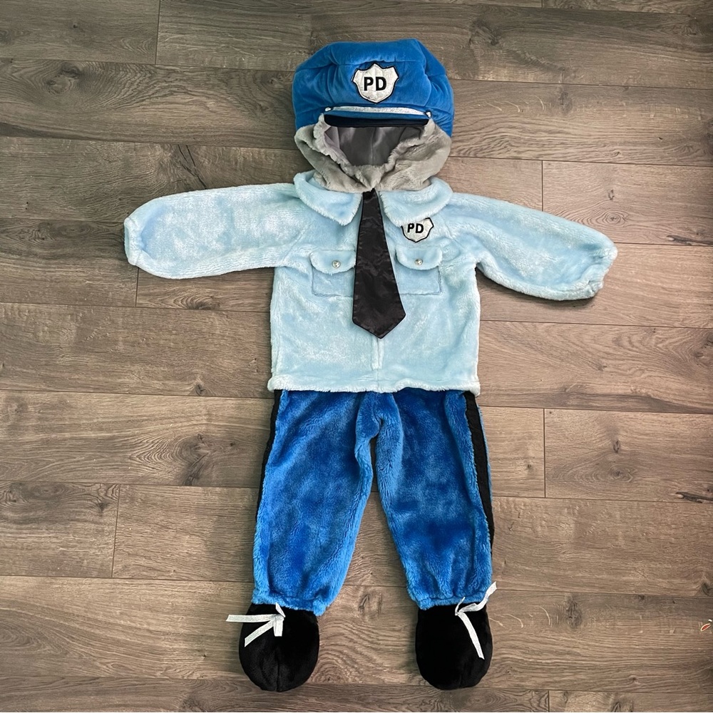 Vintage Chrisha Playful Plush Police Officer 2-4 Toddler Halloween Costume